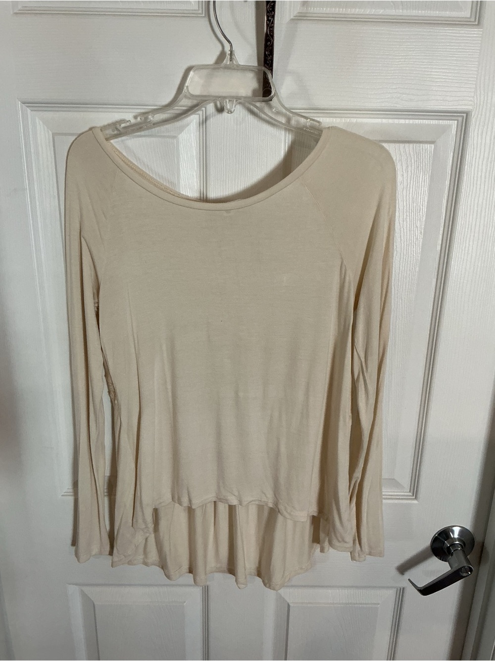 Cloud Chaser Cream Long-Sleeve Scoop Neck Top